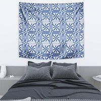 Blue Ngatu Pattern Malo e Lelei Tonga Tapestry