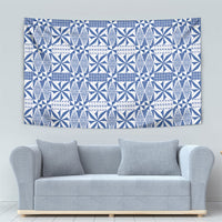Blue Ngatu Pattern Malo e Lelei Tonga Tapestry