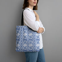 Blue Ngatu Pattern Malo e Lelei Tonga Tote Bag