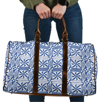 Blue Ngatu Pattern Malo e Lelei Tonga Travel Bag