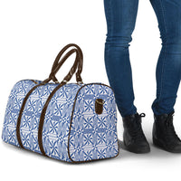 Blue Ngatu Pattern Malo e Lelei Tonga Travel Bag