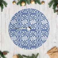 Blue Ngatu Pattern Malo e Lelei Tonga Tree Skirt