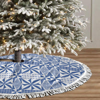 Blue Ngatu Pattern Malo e Lelei Tonga Tree Skirt