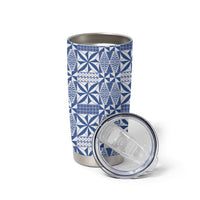 Blue Ngatu Pattern Malo e Lelei Tonga Tumbler Cup