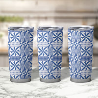 Blue Ngatu Pattern Malo e Lelei Tonga Tumbler Cup