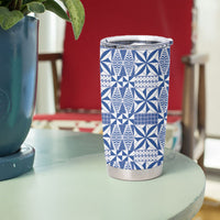 Blue Ngatu Pattern Malo e Lelei Tonga Tumbler Cup