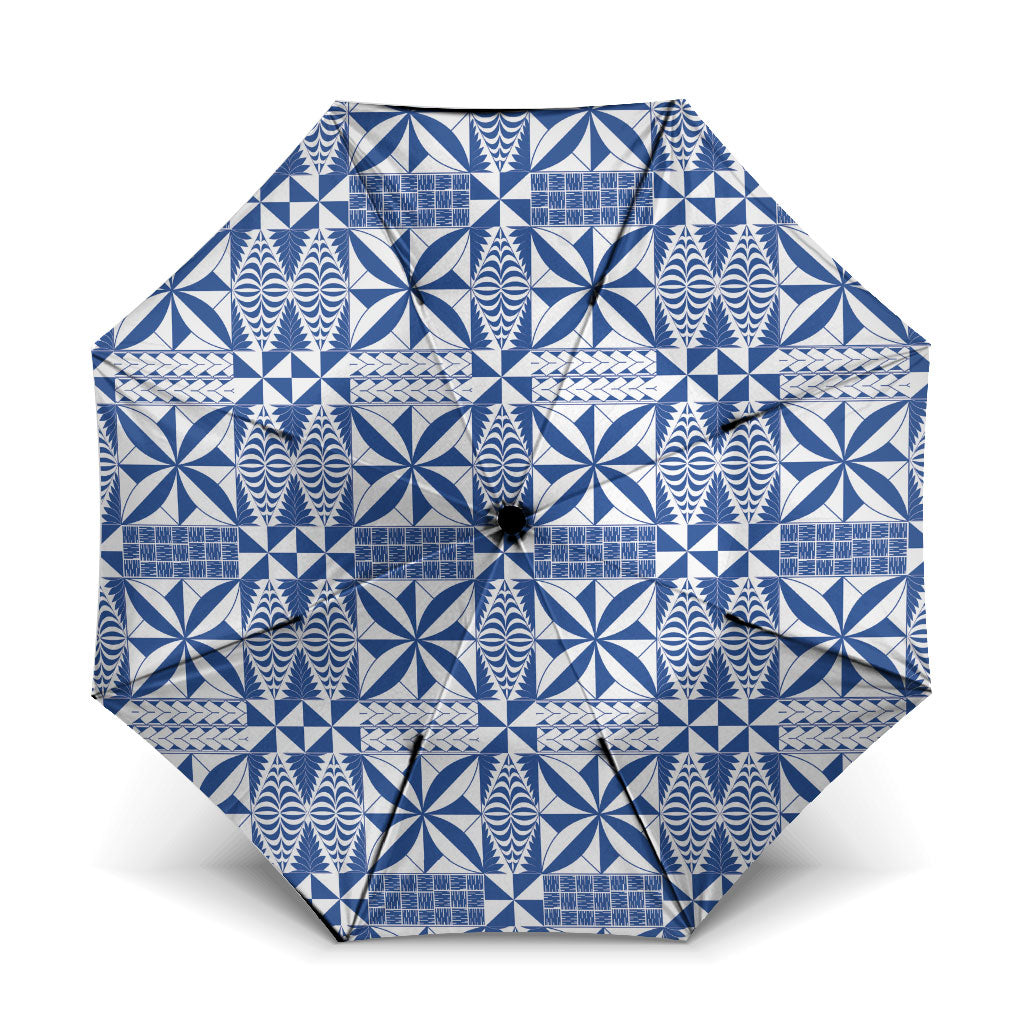 Blue Ngatu Pattern Malo e Lelei Tonga Umbrella