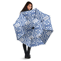 Blue Ngatu Pattern Malo e Lelei Tonga Umbrella