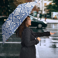 Blue Ngatu Pattern Malo e Lelei Tonga Umbrella