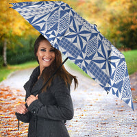 Blue Ngatu Pattern Malo e Lelei Tonga Umbrella