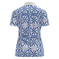Blue Ngatu Pattern Malo e Lelei Tonga Women Polo Shirt