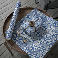 Blue Ngatu Pattern Malo e Lelei Tonga Wrapping Paper
