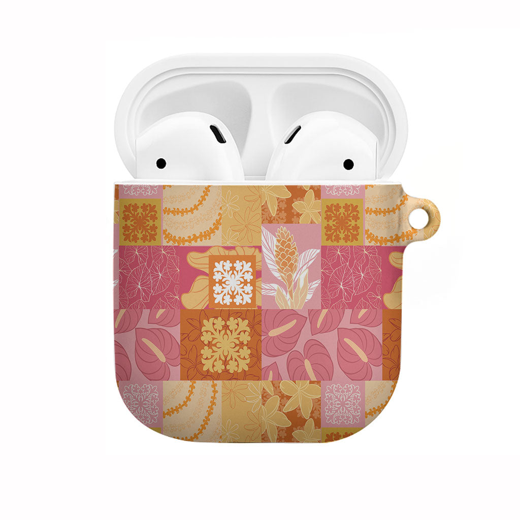 Aloha Hawaii Quilt Floral Patchwork Style AirPods Case
