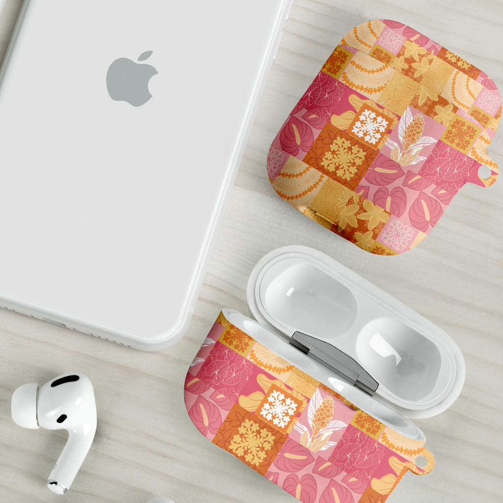 Aloha Hawaii Quilt Floral Patchwork Style AirPods Case