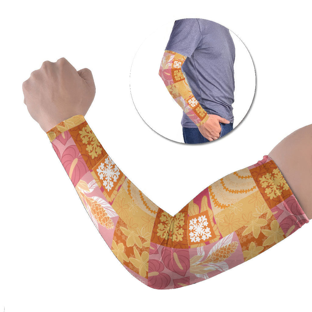 Aloha Hawaii Quilt Floral Patchwork Style Arm Sleeves
