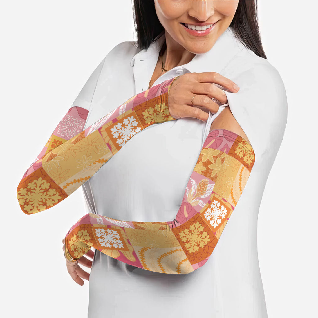 Aloha Hawaii Quilt Floral Patchwork Style Arm Sleeves