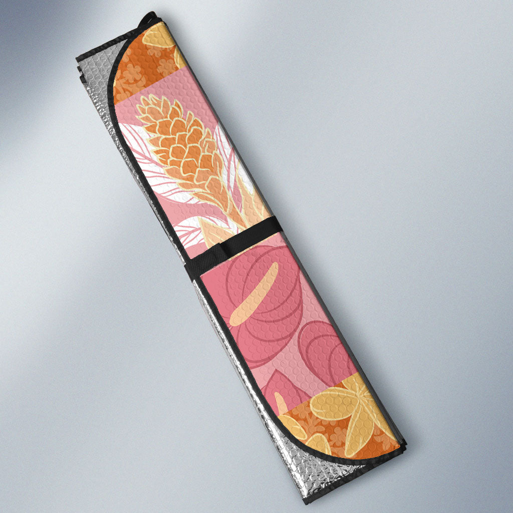 Aloha Hawaii Quilt Floral Patchwork Style Auto Sun Shade