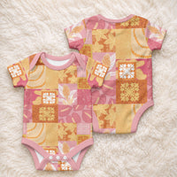 Aloha Hawaii Quilt Floral Patchwork Style Baby Onesie