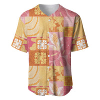 Aloha Hawaii Quilt Floral Patchwork Style Baseball Jersey