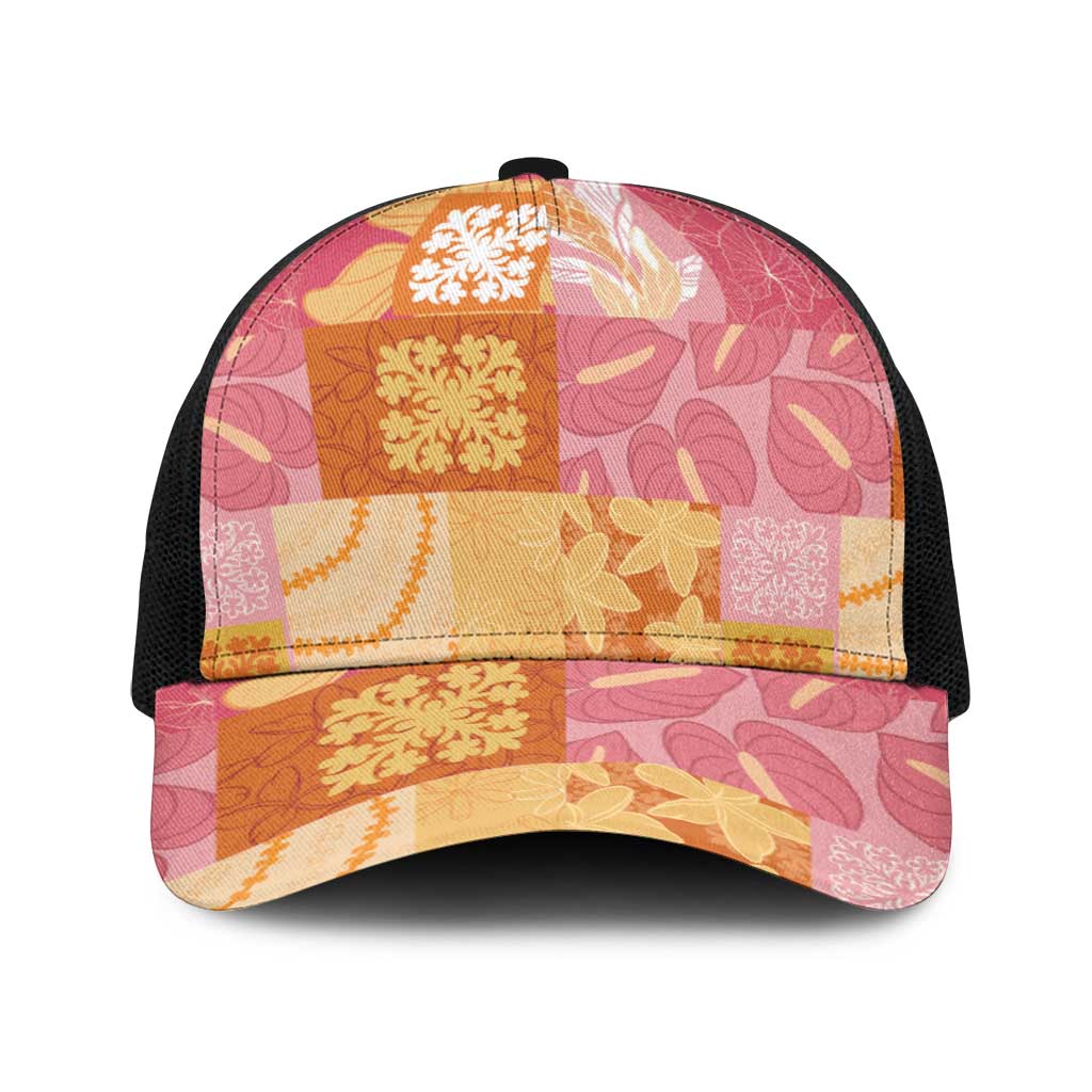 Aloha Hawaii Quilt Floral Patchwork Style Baseball Net Cap
