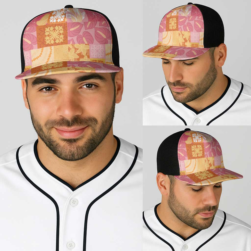 Aloha Hawaii Quilt Floral Patchwork Style Baseball Net Cap