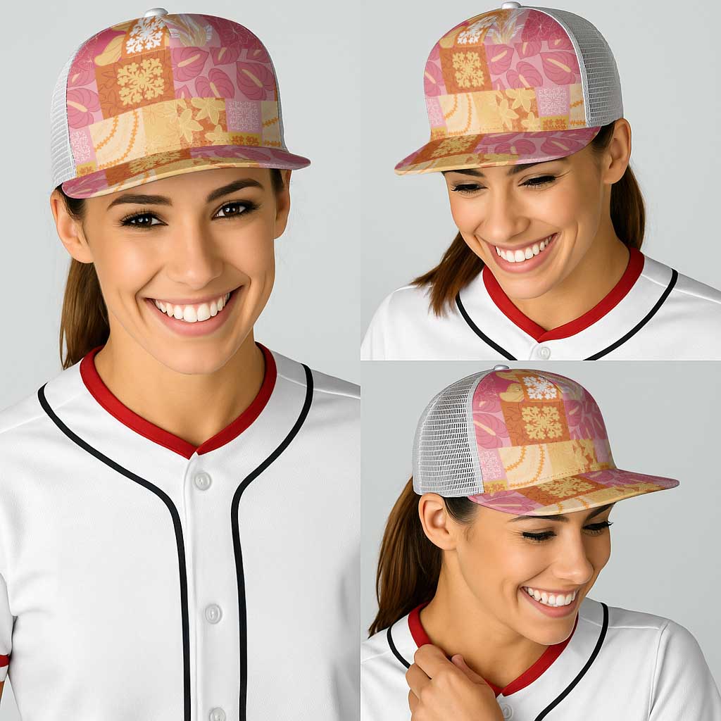 Aloha Hawaii Quilt Floral Patchwork Style Baseball Net Cap