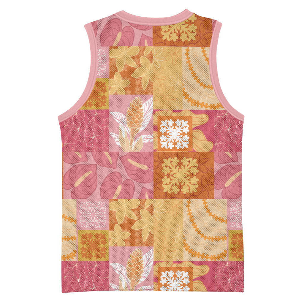 Aloha Hawaii Quilt Floral Patchwork Style Basketball Jersey