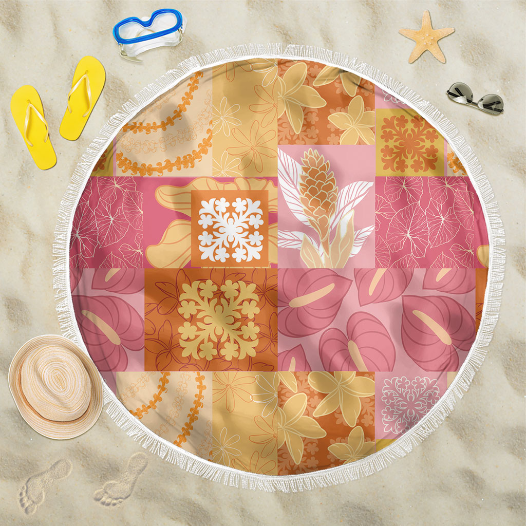 Aloha Hawaii Quilt Floral Patchwork Style Beach Blanket