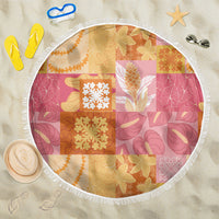 Aloha Hawaii Quilt Floral Patchwork Style Beach Blanket