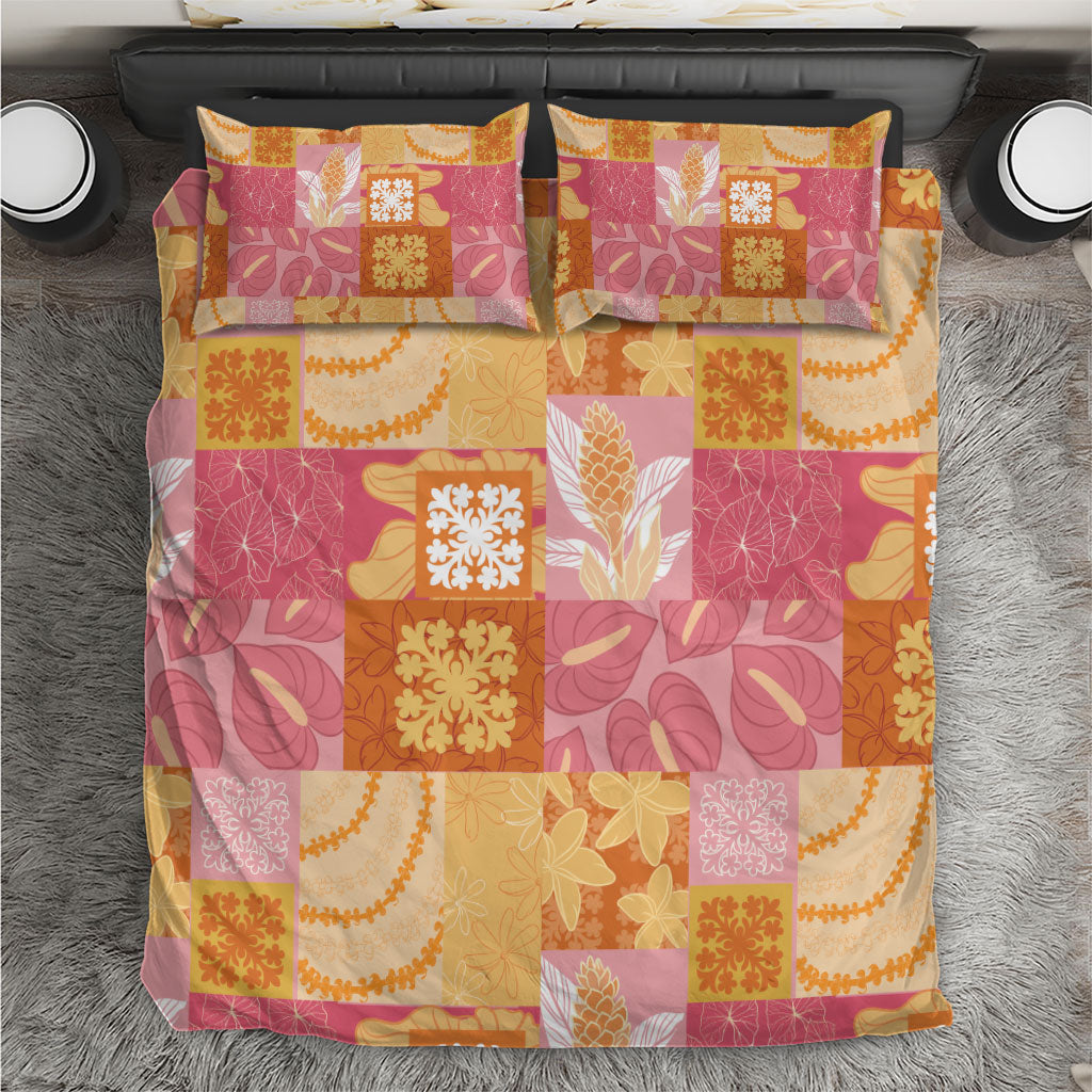 Aloha Hawaii Quilt Floral Patchwork Style Bedding Set