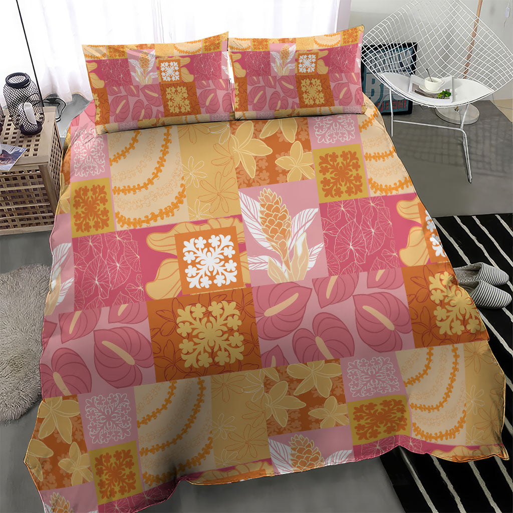 Aloha Hawaii Quilt Floral Patchwork Style Bedding Set