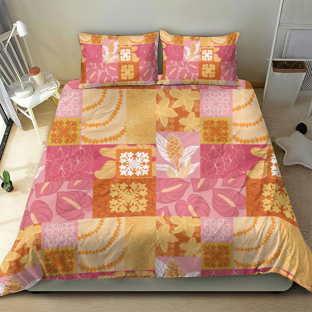 Aloha Hawaii Quilt Floral Patchwork Style Bedding Set