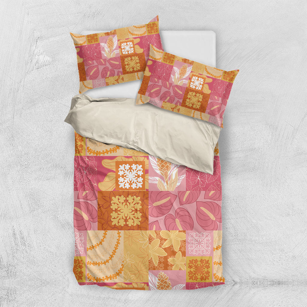 Aloha Hawaii Quilt Floral Patchwork Style Bedding Set