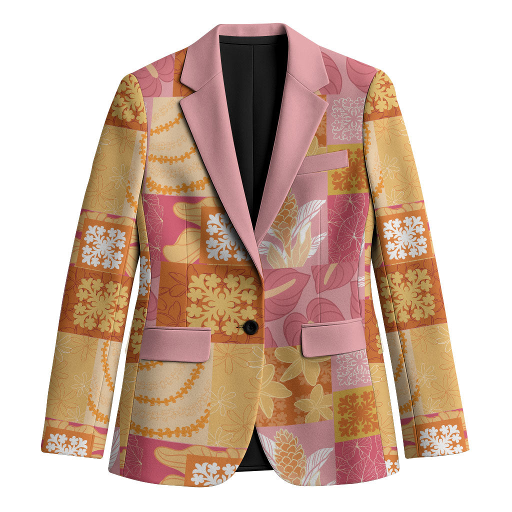 Aloha Hawaii Quilt Floral Patchwork Style Blazer