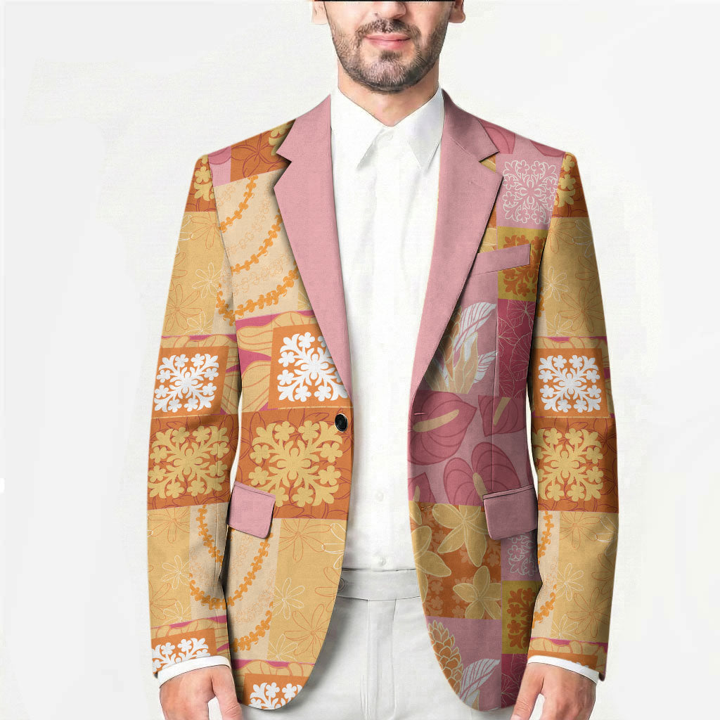 Aloha Hawaii Quilt Floral Patchwork Style Blazer