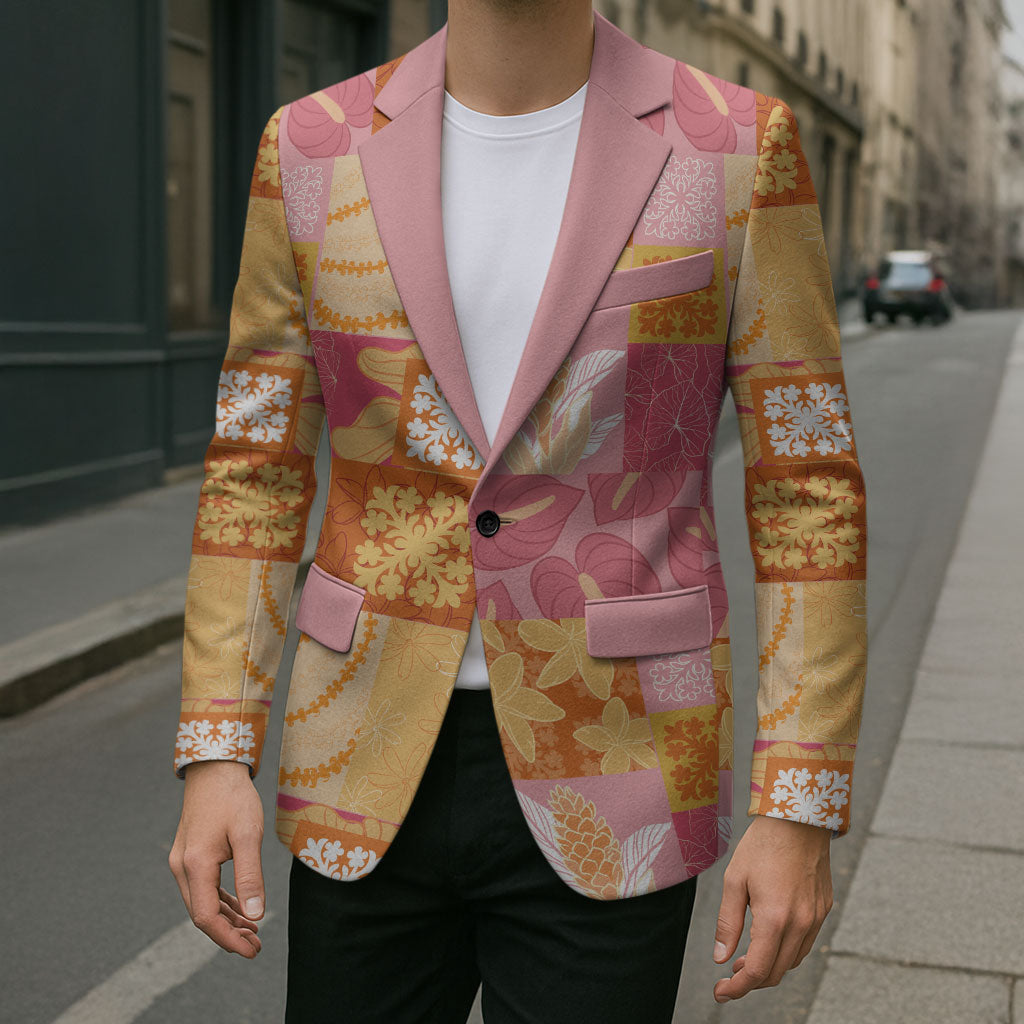 Aloha Hawaii Quilt Floral Patchwork Style Blazer