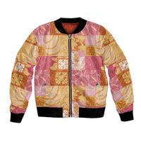 Aloha Hawaii Quilt Floral Patchwork Style Bomber Jacket