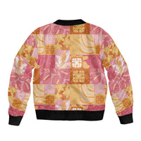 Aloha Hawaii Quilt Floral Patchwork Style Bomber Jacket
