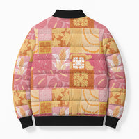 Aloha Hawaii Quilt Floral Patchwork Style Bomber Puffer Jacket