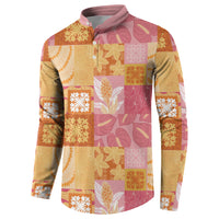 Aloha Hawaii Quilt Floral Patchwork Style Button Sweatshirt