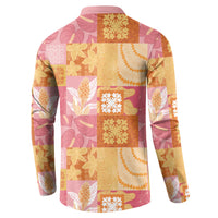 Aloha Hawaii Quilt Floral Patchwork Style Button Sweatshirt