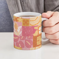 Aloha Hawaii Quilt Floral Patchwork Style Ceramic Mug
