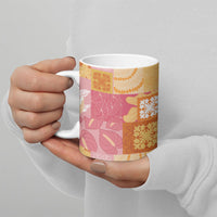 Aloha Hawaii Quilt Floral Patchwork Style Ceramic Mug