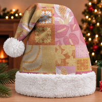 Aloha Hawaii Quilt Floral Patchwork Style Christmas Santa Hat