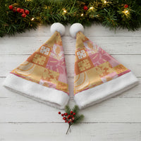 Aloha Hawaii Quilt Floral Patchwork Style Christmas Santa Hat