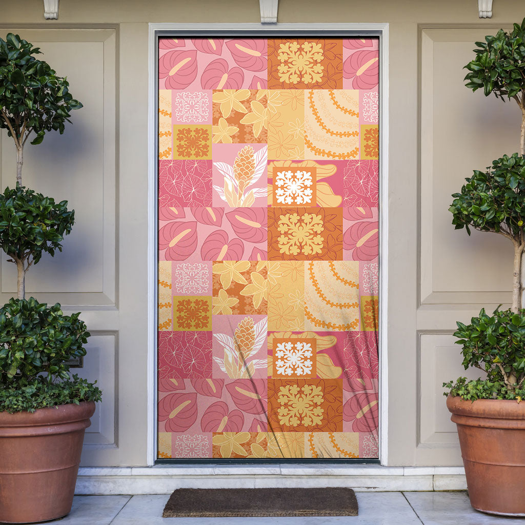 Aloha Hawaii Quilt Floral Patchwork Style Door Cover