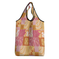 Aloha Hawaii Quilt Floral Patchwork Style Grocery Bag