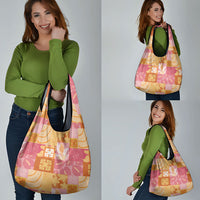Aloha Hawaii Quilt Floral Patchwork Style Grocery Bag