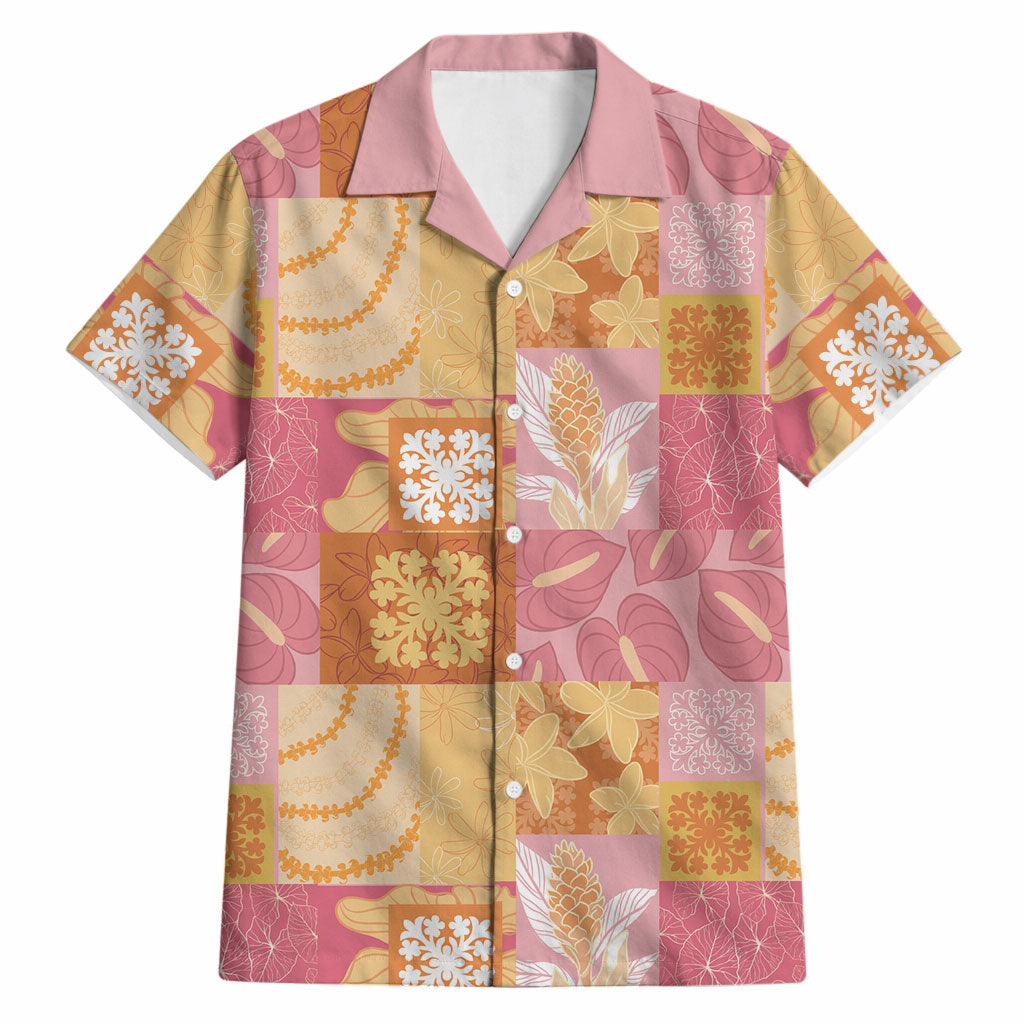 Aloha Hawaii Quilt Floral Patchwork Style Hawaiian Shirt