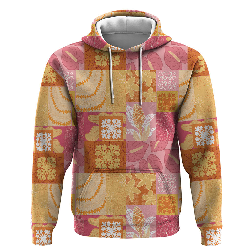 Aloha Hawaii Quilt Floral Patchwork Style Hoodie